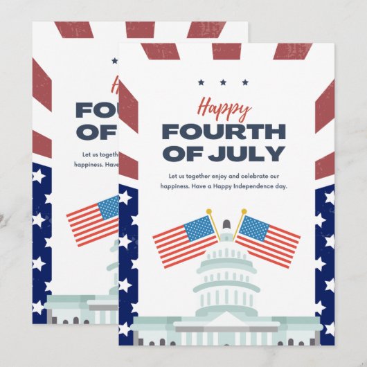 #HappyFourthOfJulyFlatHolidayCard シーズンカード (正面/裏面)