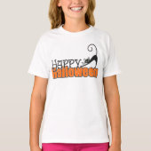 HappyHalloween Black CatPersonalization Tシャツ (正面)