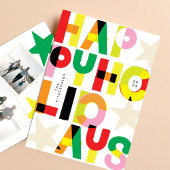 HaPpYHoliDaYsカラフルクリスマスフォトおもしろい シーズンカード