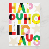 HaPpYHoliDaYsカラフルクリスマスフォトおもしろい シーズンカード (正面)