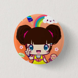 Harajukuの女の子ユリコ 缶バッジ