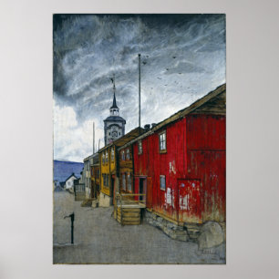 Harald Sohlberg Street in Røros ポスター