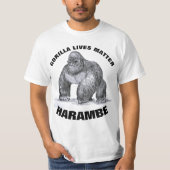 HARAMBEのゴリラはTシャツ問題の住んでいます Tシャツ (正面)