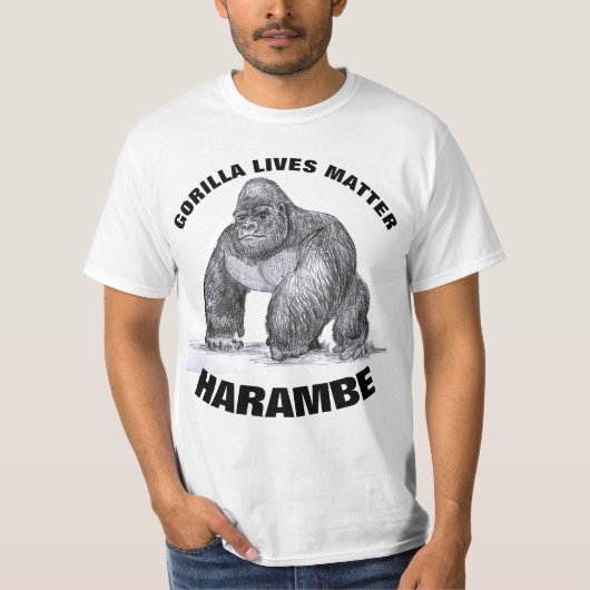 HARAMBEのゴリラはTシャツ問題の住んでいます Tシャツ (正面)