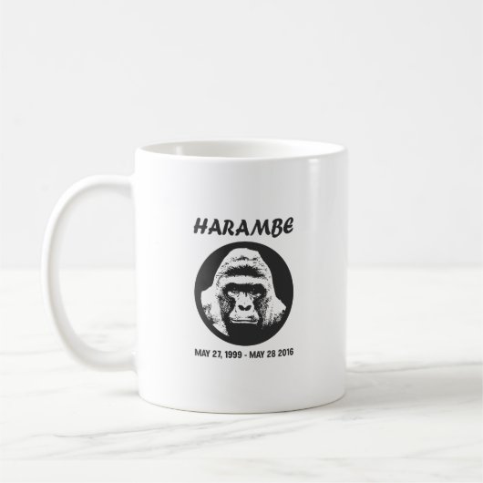 Harambeを覚えて下さい コーヒーマグカップ (左)