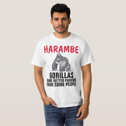 HARAMBE gorilla Tシャツ、より良い親 Tシャツ (正面フル)