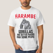 HARAMBE gorilla Tシャツ、より良い親 Tシャツ (正面)