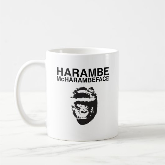 Harambe McHarambeface コーヒーマグカップ (左)