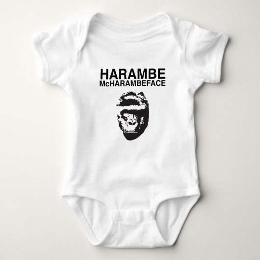 Harambe McHarambeface ベビーボディスーツ (正面)