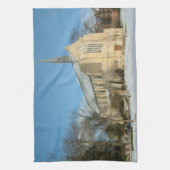 Harbison Chapel in Winter at Grove City College キッチンタオル (縦)