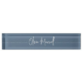 Harbor Blue Sketched Cursive Script デスクネームプレート (正面)