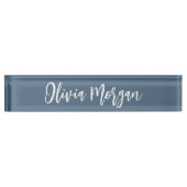 Harbor Blue Sketched Cursive Script Name デスクネームプレート (正面)