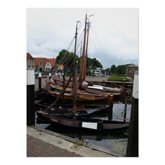 Harbor, Fishingboats ポスター (正面)