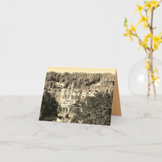 Harbor in Sepia  カード (黄色い花)