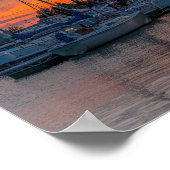 Harbor of Fire — Sunset at the Erie Marina Framed  ポスター (角)