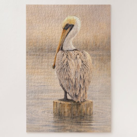 Harbor Pelican | Coastal Wildlife Art | Puzzle ジグソーパズル (縦)
