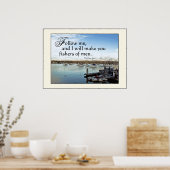 Harbor Sailboats Fishers of Men Print ポスター (キッチン)