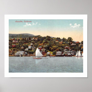 Harbor Sailbots, Sausalito,カリフォルニアヴィンテージ ポスター