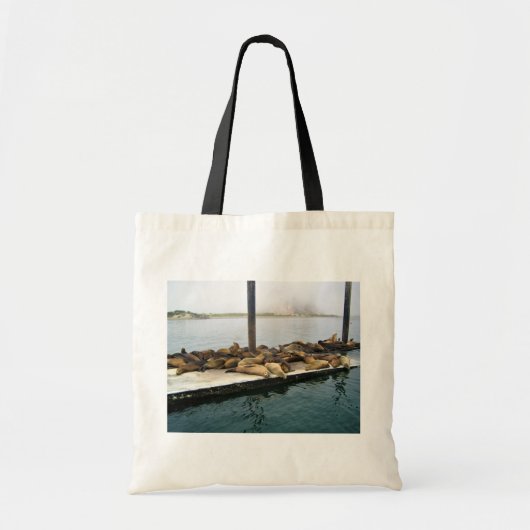 Harbor Seales、Morro Bay、カリフォルニア トートバッグ (正面)