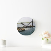 Harbor Seals, Morro Bay, California ラウンド壁時計 (ホーム)