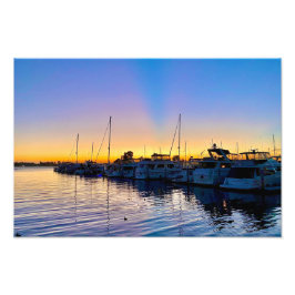 Harbor Sunset San Diego，カリフォルニア州写真 フォトプリント