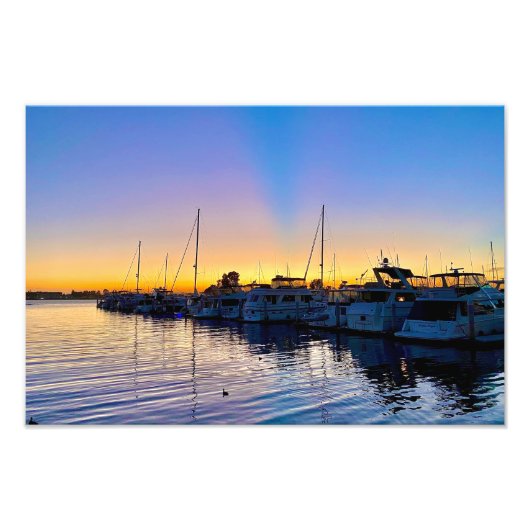 Harbor Sunset San Diego，カリフォルニア州写真 フォトプリント (正面)