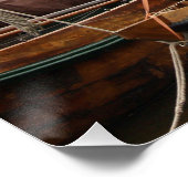 Harbor, wood Fishingboat  ポスター (コーナー)