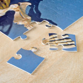 Harbour seal skeleton with a blue background ジグソーパズル (側面)