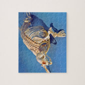 Harbour seal skeleton with a blue background ジグソーパズル (縦)