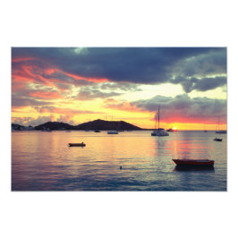 Harbour Sunset in Grand Case, St. Martin フォトプリント