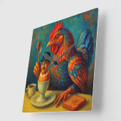 Hard-Boiled Human - Fowl Play at Breakfast スクエア壁時計 (傾斜)