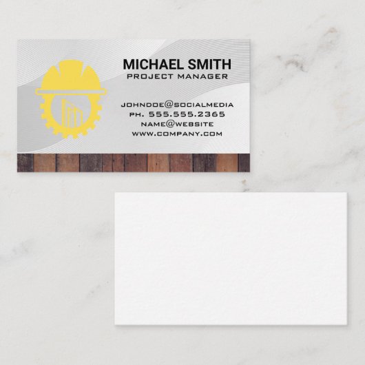 Hard Hat | Builder Engineer | Construction 名刺 (正面/裏面)