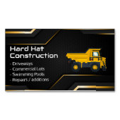 Hard Hat Construction | Work Dump Truck マグネット名刺 (正面)