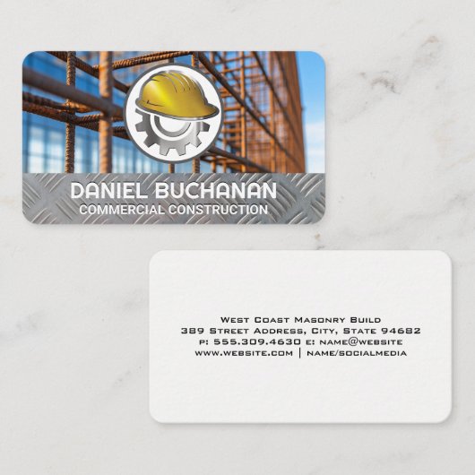 Hard Hat Gear | Construction Site | Rebar 名刺 (正面/裏面)