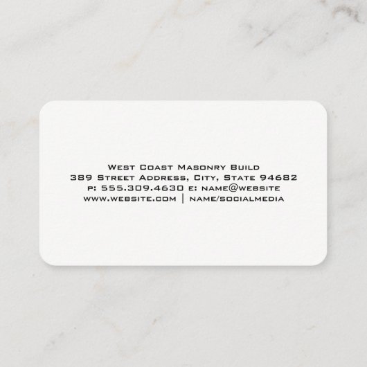 Hard Hat Gear | Construction Site | Rebar 名刺 (裏面)