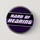 Hard of Hearing 80s Music Purple Vinyl Record 缶バッジ (正面)