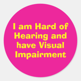 Hard of Hearing and Visual Impairment Pink ラウンドシール