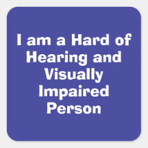 Hard of Hearing and Visually Impaired Person Blue