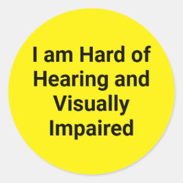 Hard of Hearing and Visually Impaired Yellow ラウンドシール