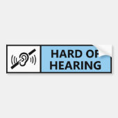 Hard of Hearing Deaf Driver Disability Car  バンパーステッカー (正面)