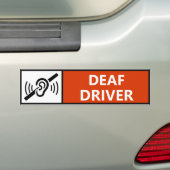 Hard of Hearing Deaf Driver Disability Car  バンパーステッカー (車上)