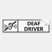 Hard of Hearing Deaf Driver Disability Car  バンパーステッカー (正面)
