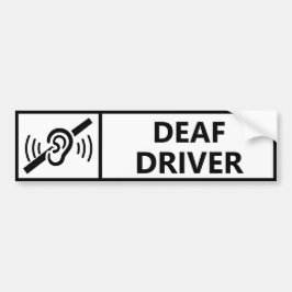 Hard of Hearing Deaf Driver Disability Car  バンパーステッカー
