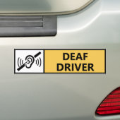 Hard of Hearing Deaf Driver Disability Car  バンパーステッカー (車上)