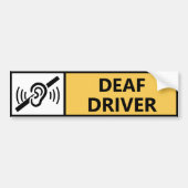 Hard of Hearing Deaf Driver Disability Car  バンパーステッカー (正面)