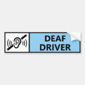 Hard of Hearing Deaf Driver Disability Car  バンパーステッカー (正面)