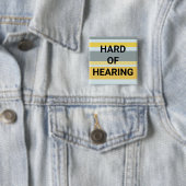 Hard of Hearing Modern Stripes Yellow Gray Simple 缶バッジ (インサイチュ)