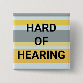 Hard of Hearing Modern Stripes Yellow Gray Simple 缶バッジ