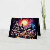 Hard Pastel Drawing Christmas Scene 箔シーズンカード (正面)