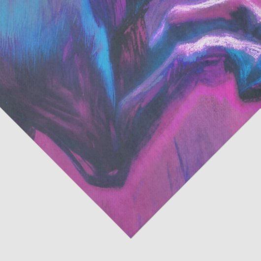 Hard Pastel Drawing Cool Tones Carousel Horse 薄葉紙 (詳細)